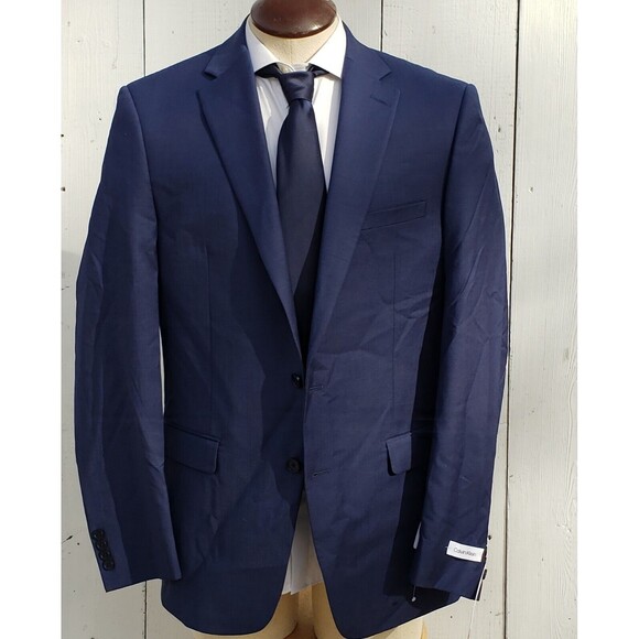 Calvin Klein Slim Fit Infinite Stretch Suit Jacket 44L Blue JACKET ONLY - Picture 2 of 16